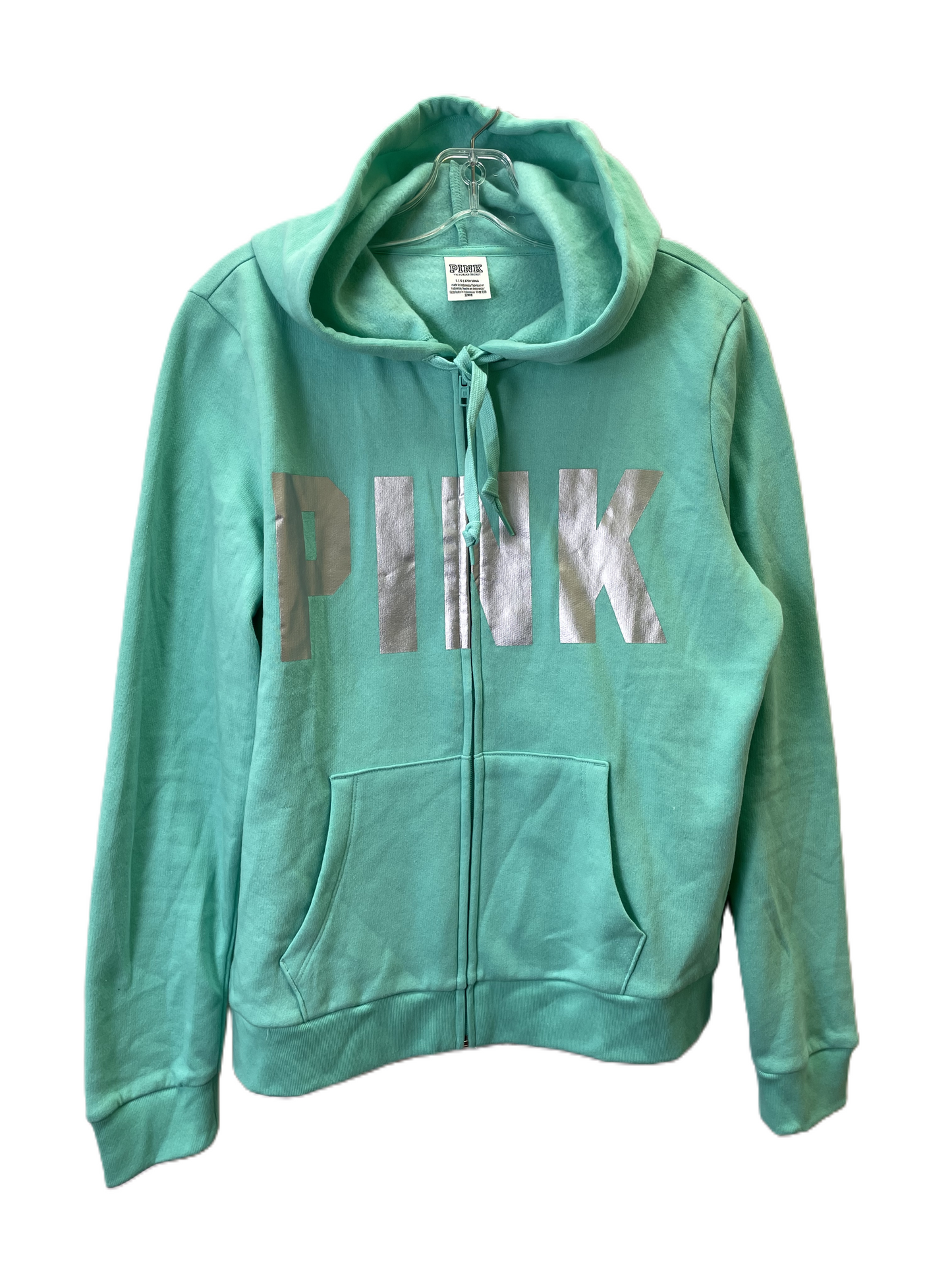 Top 2pc Long Sleeve By Pink In Aqua, Size: L