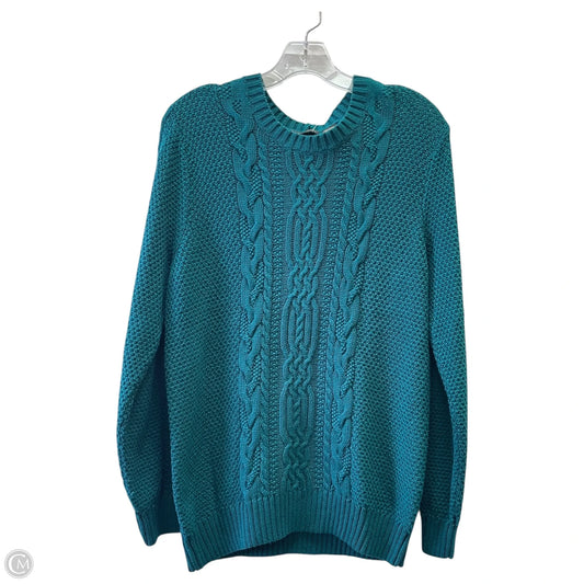 Sweater By Jeanne Pierre In Teal, Size: L