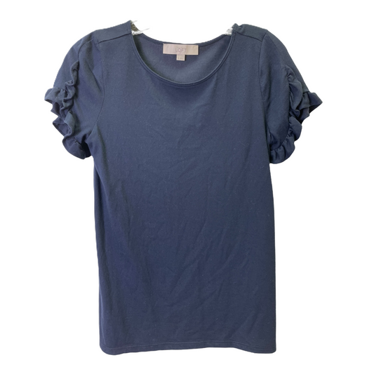 Blue Top Short Sleeve By Loft, Size: Xl