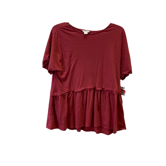 Red Top Short Sleeve Basic By Caslon, Size: Xxs