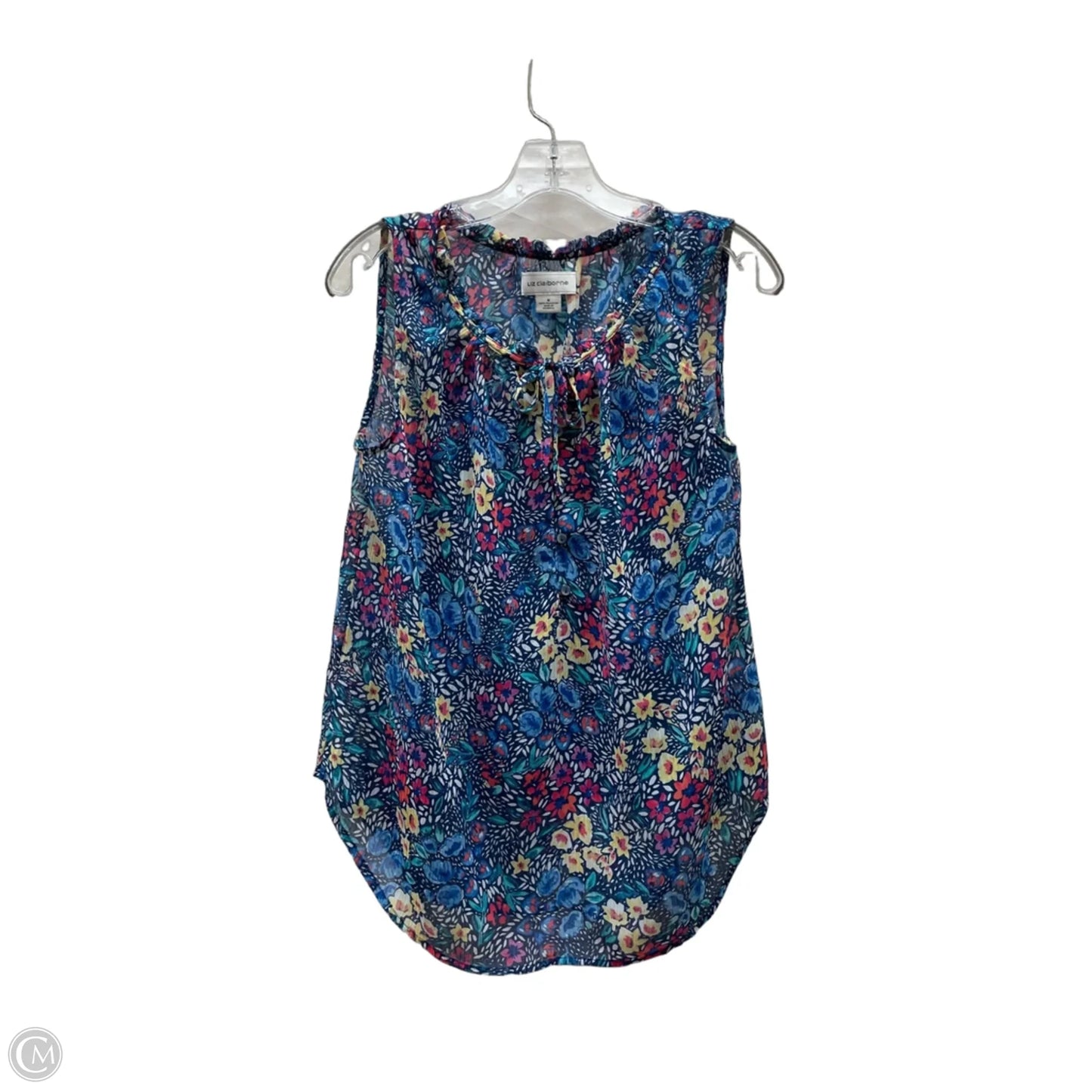 Top Sleeveless By Liz Claiborne In Floral Print, Size: M