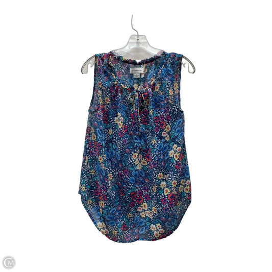 Top Sleeveless By Liz Claiborne In Floral Print, Size: M
