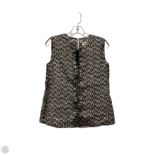 Top Short Sleeve Basic By Maxmara In Brown & Cream, Size: 4