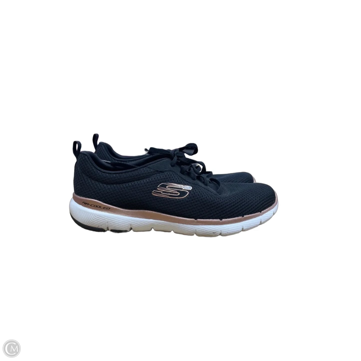 Shoes Sneakers By Skechers In Black & Gold, Size: 8