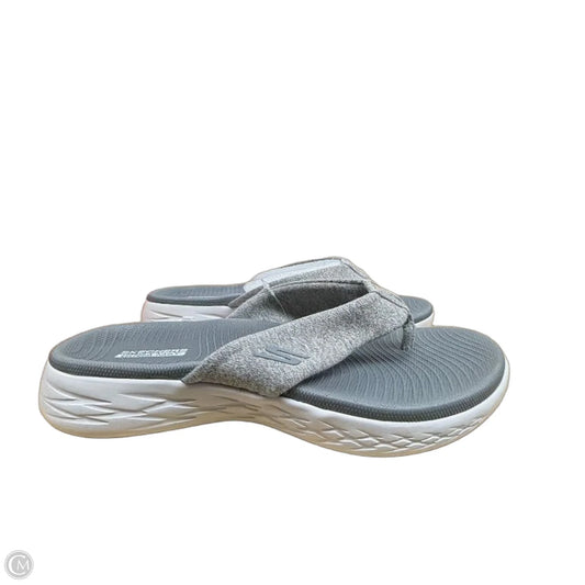 Sandals Flip Flops By Skechers In Grey, Size: 6