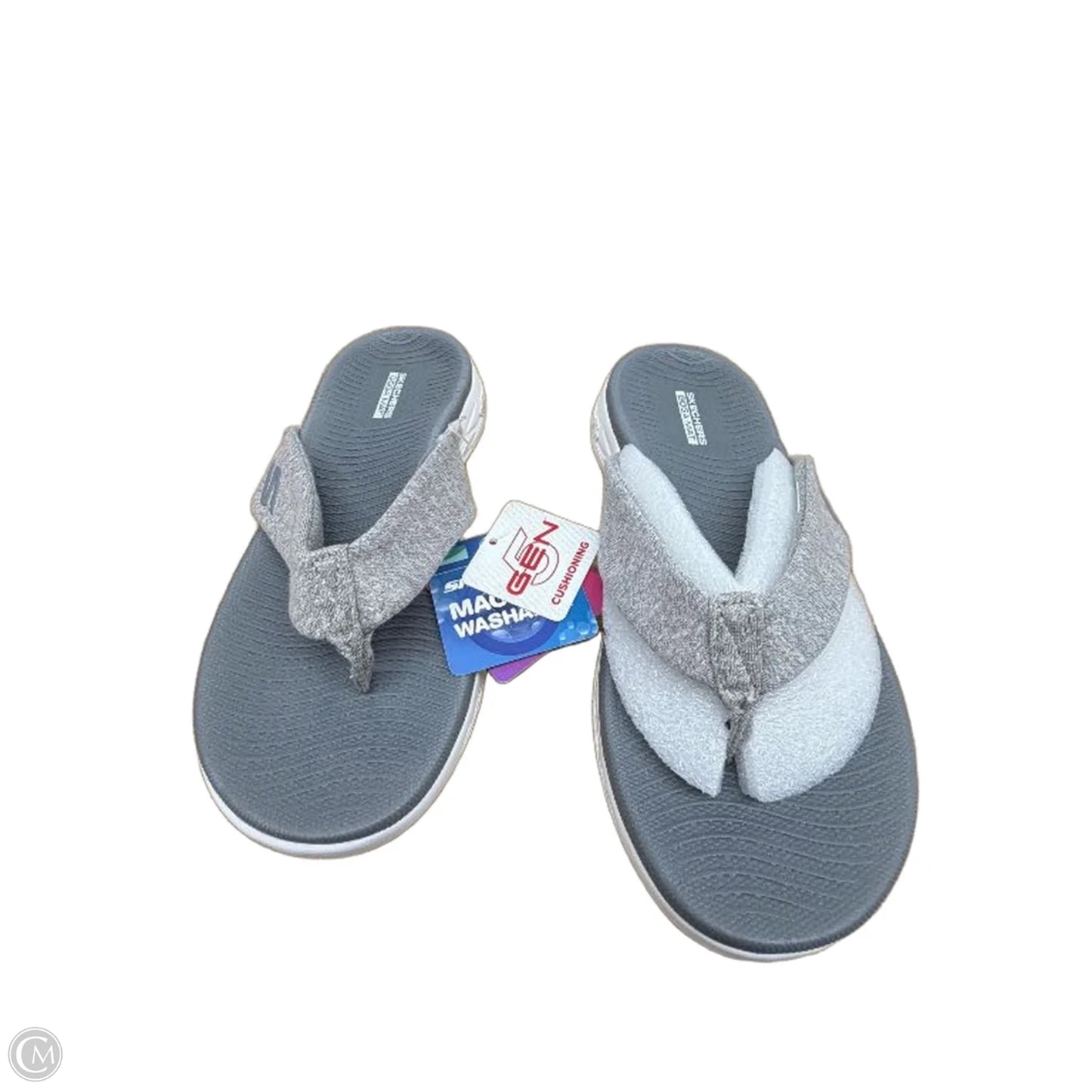 Sandals Flip Flops By Skechers In Grey, Size: 6