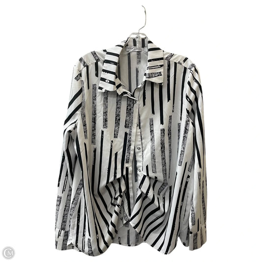 Top Long Sleeve Basic By Patrizia Luca In Black & White, Size: L