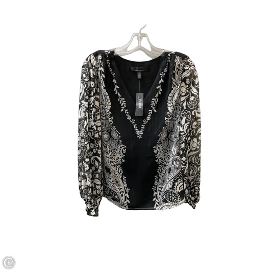 Top Long Sleeve By White House Black Market In Black & White, Size: S