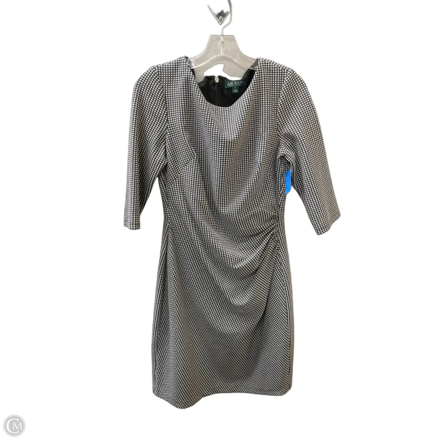 Dress Casual Midi By Lauren By Ralph Lauren In Black & White, Size: 10