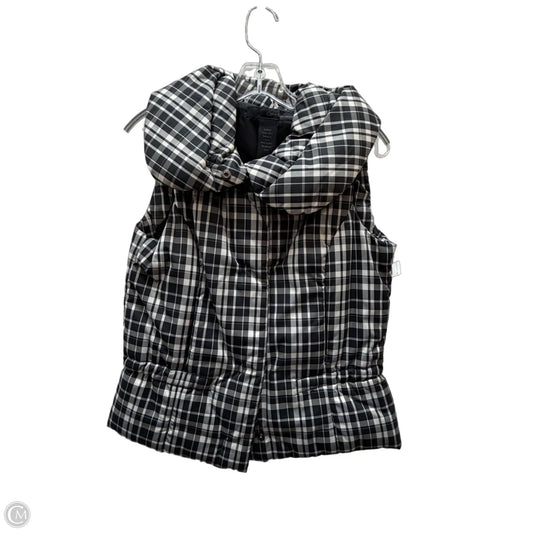 Vest Puffer & Quilted By Calvin Klein In Black & White, Size: S