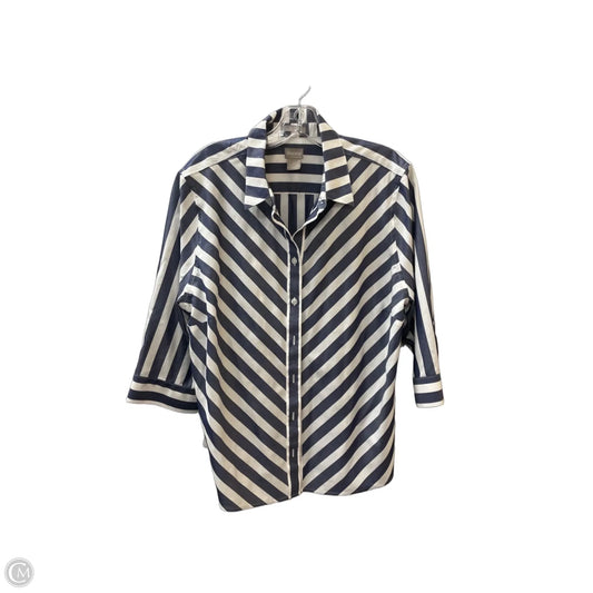 Top 3/4 Sleeve By Chicos In Navy, Size: Xl