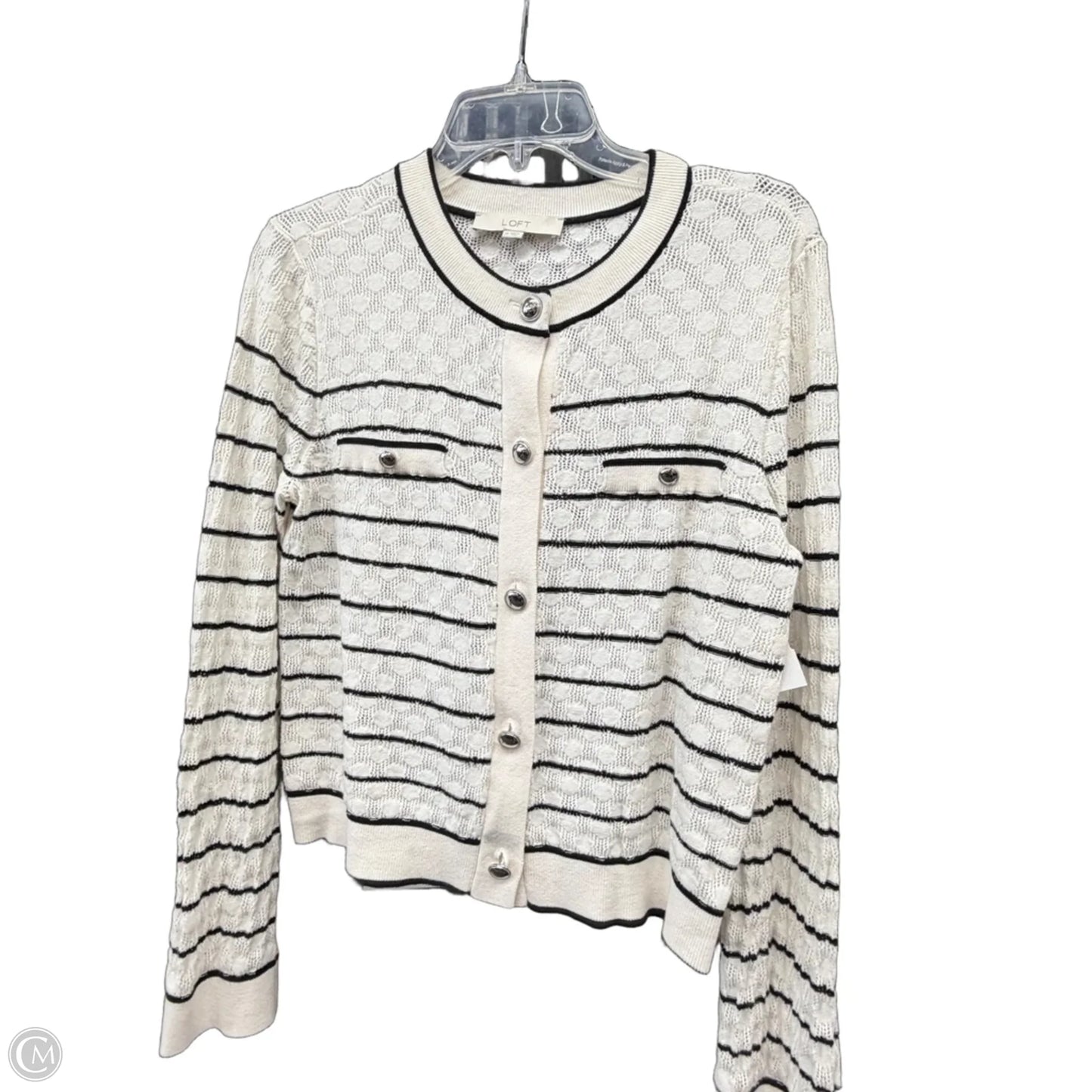 Sweater By Loft In Black & White, Size: M
