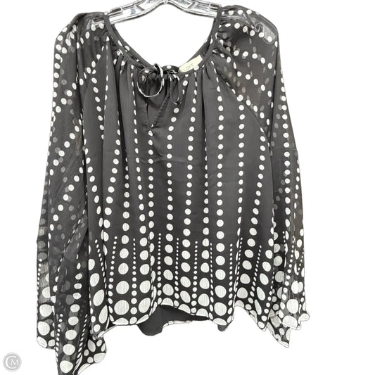 Top Long Sleeve Basic By Loft In Black & White, Size: M