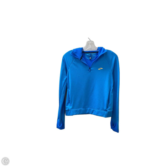 Athletic Top Long Sleeve Collar By Brooks In Blue, Size: S