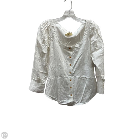Top Long Sleeve By Maeve In White, Size: 4