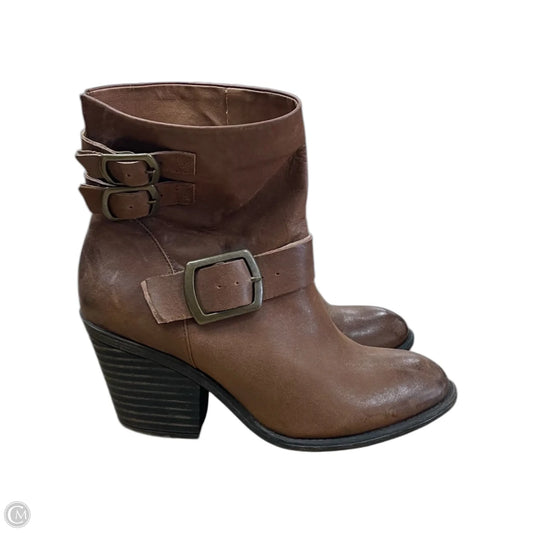 Boots Ankle Heels By Lucky Brand In Brown, Size: 9