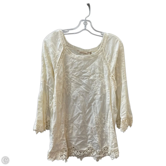 Top Long Sleeve By Soft Surroundings In Cream, Size: M