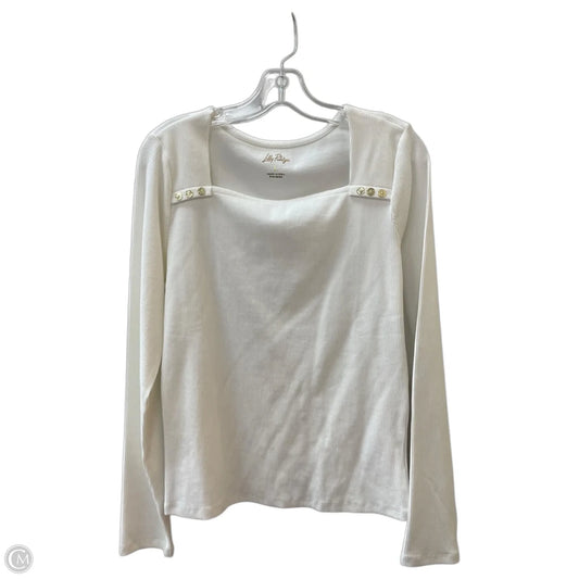 Top Long Sleeve Designer By Lilly Pulitzer In White, Size: L