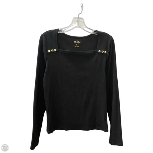Top Long Sleeve Designer By Lilly Pulitzer In Black, Size: L