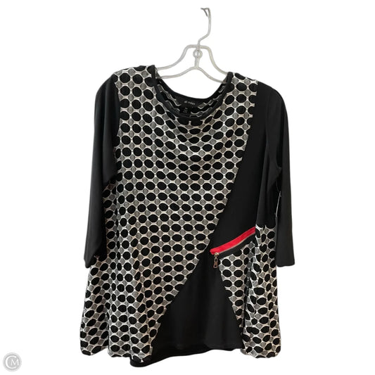 Top Long Sleeve By Ali Miles In Black & White, Size: Mp