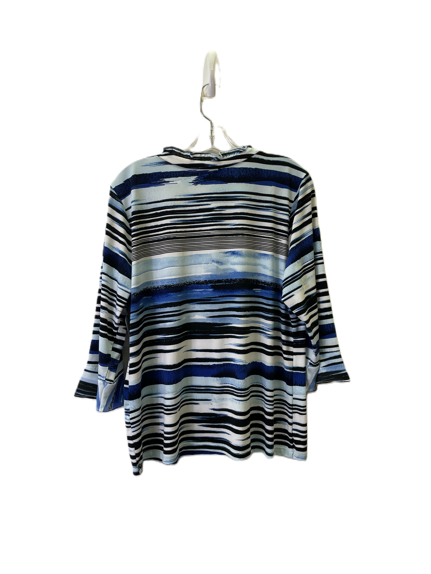 Top Long Sleeve Basic By Karl Lagerfeld In Black & Blue, Size: L