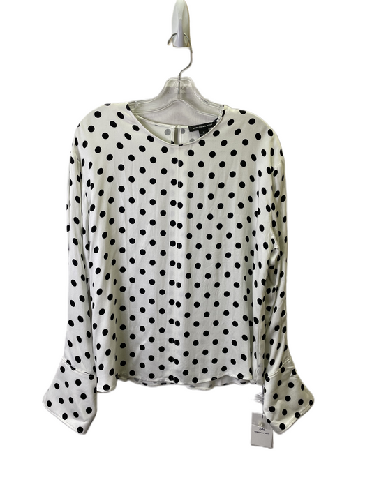 Top Long Sleeve Basic By Something Navy In White, Size: M