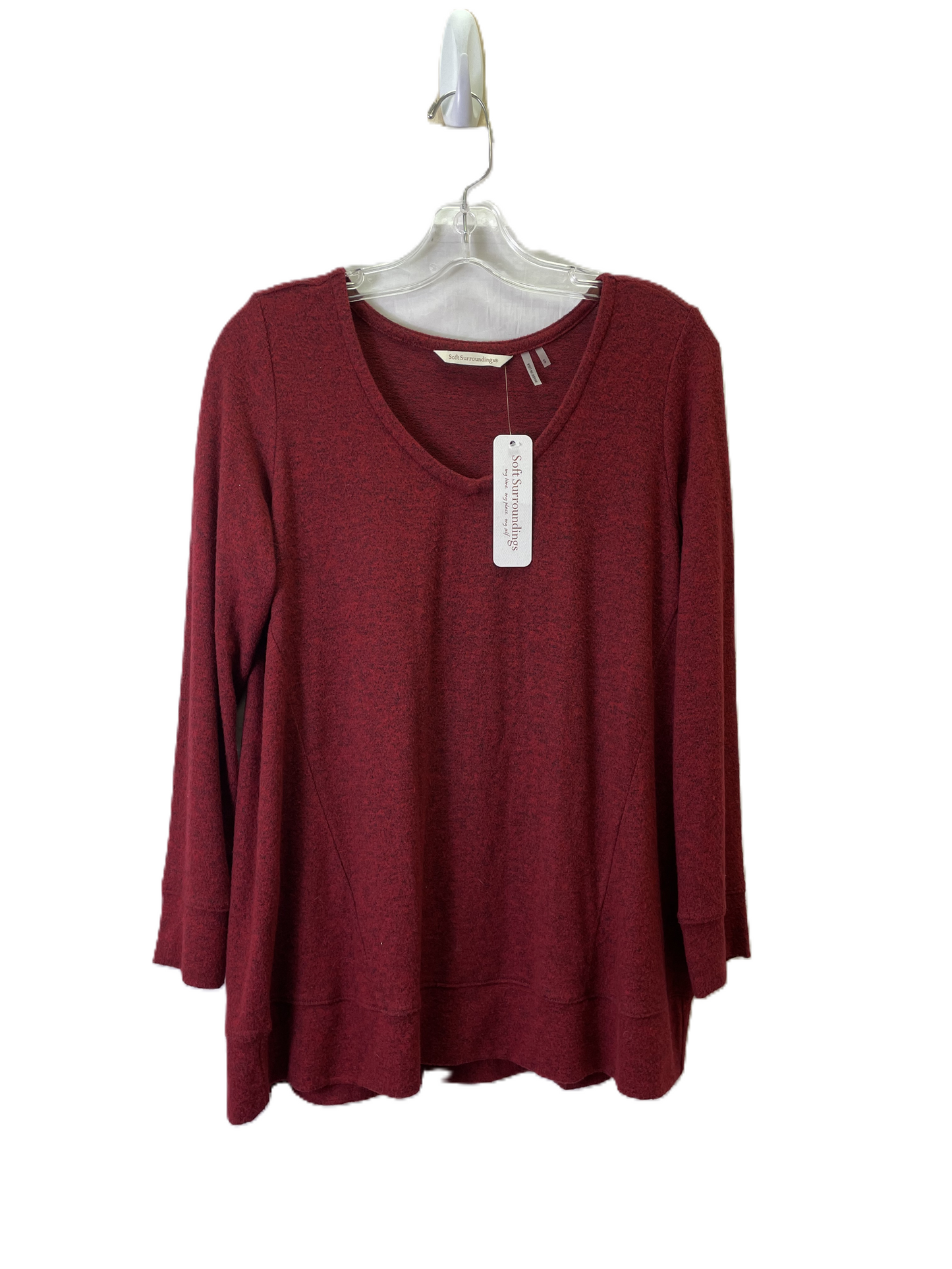 Top Long Sleeve Basic By Soft Surroundings In Red, Size: S