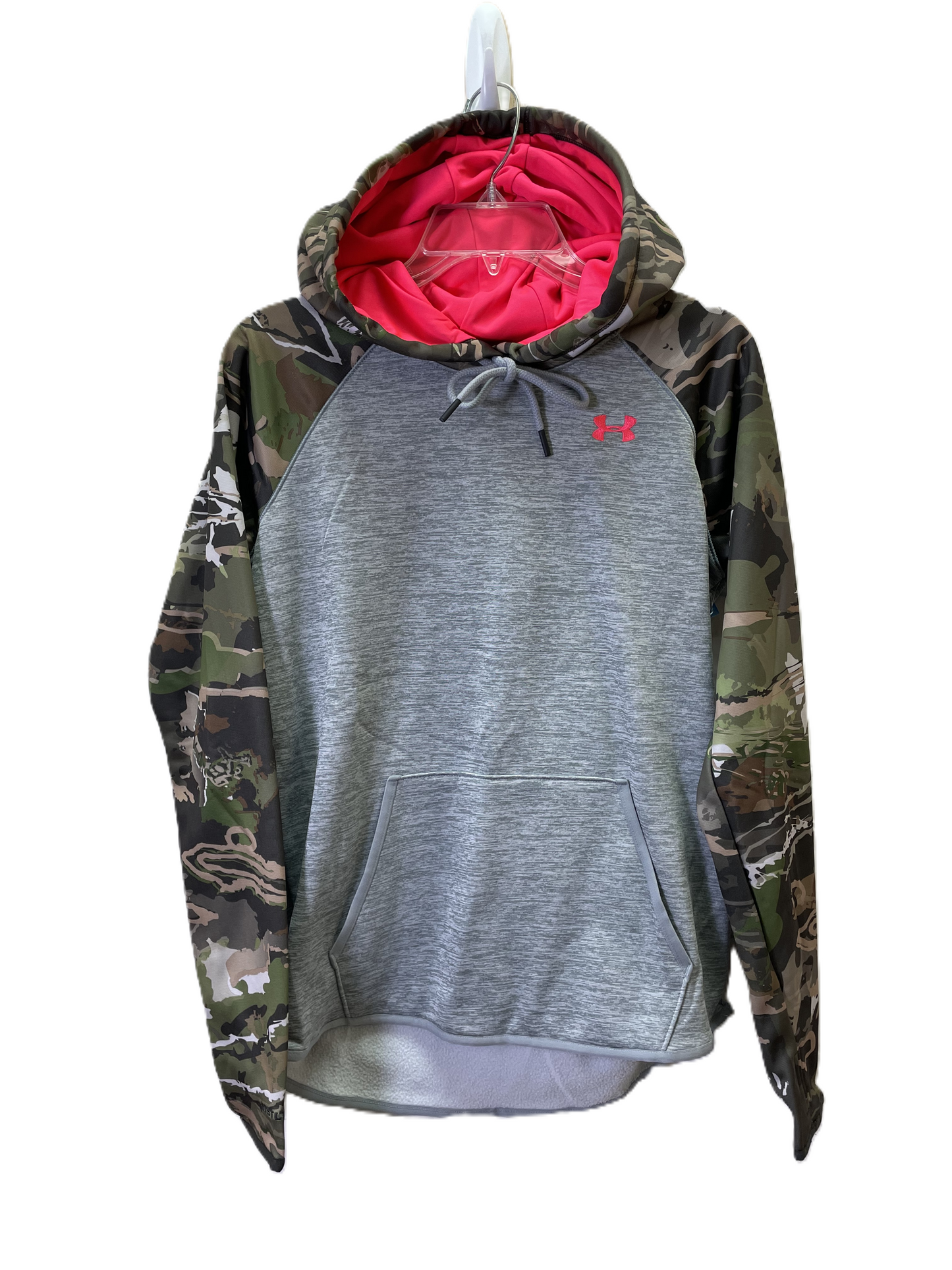 Athletic Sweatshirt Hoodie By Under Armour In Grey, Size: M