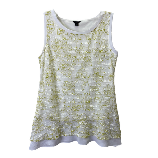 Green & White Top Sleeveless By Ann Taylor, Size: M