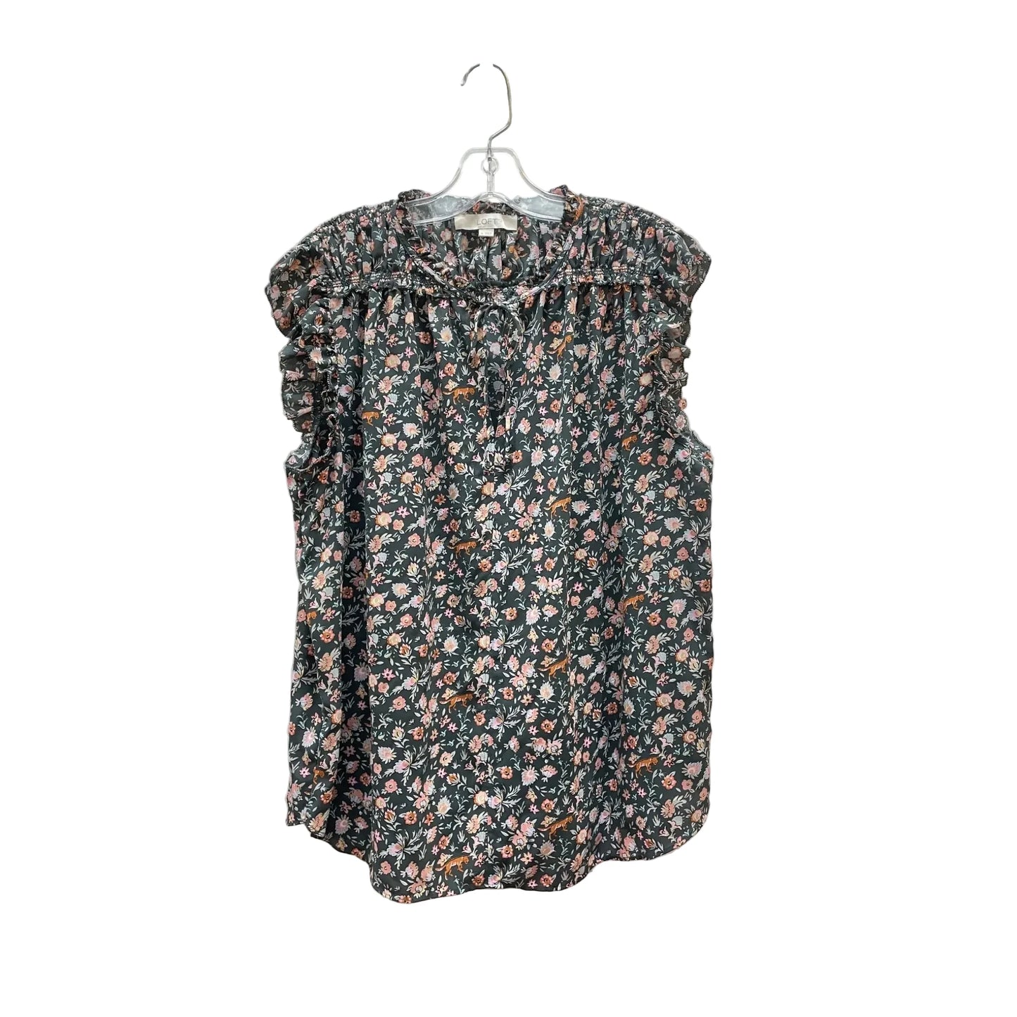 Top Sleeveless By Loft In Grey, Size: Xl