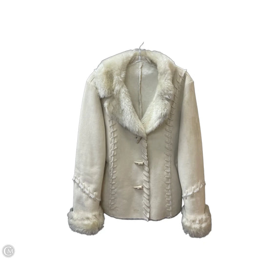 Coat Faux Fur & Sherpa By Cme In Beige, Size: S