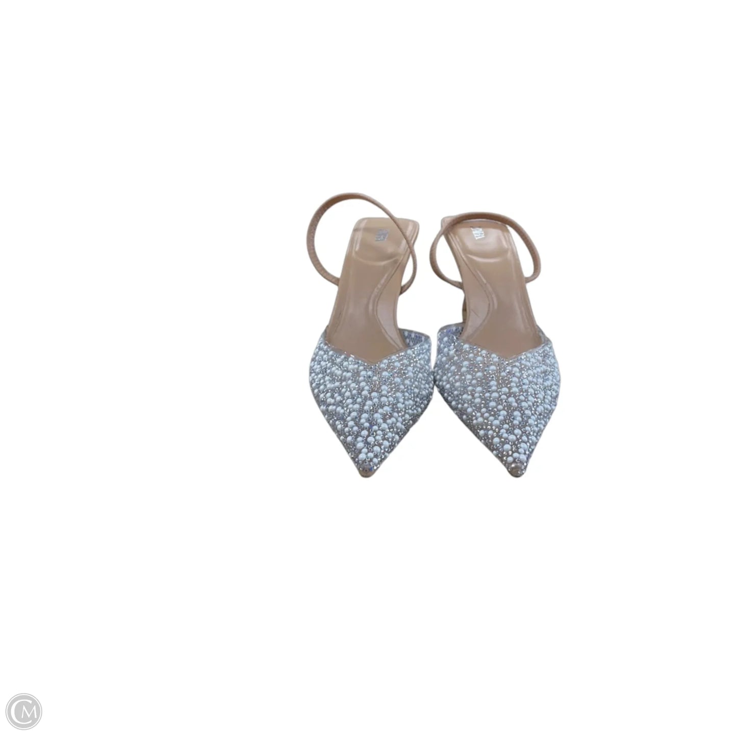 Shoes Heels Kitten By Zara In Silver & White, Size: 8