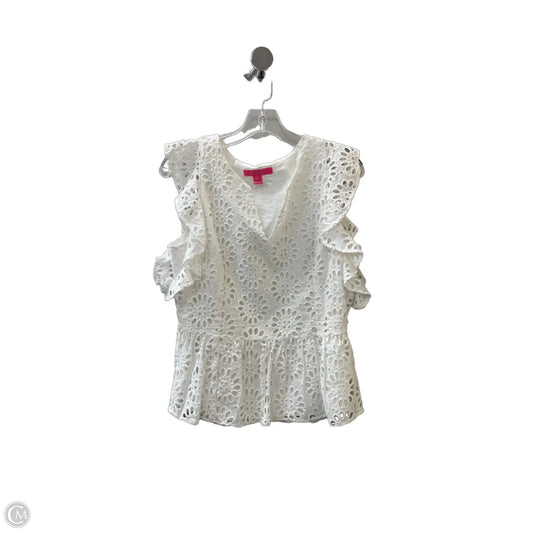 Top Sleeveless Designer By Lilly Pulitzer In White, Size: 4