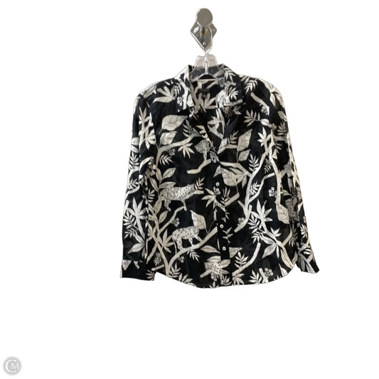 Blouse Long Sleeve By Talbots In Black & White, Size: Sp