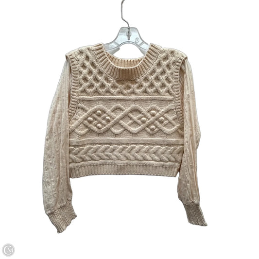 Top Long Sleeve By avantlook In Beige, Size: M