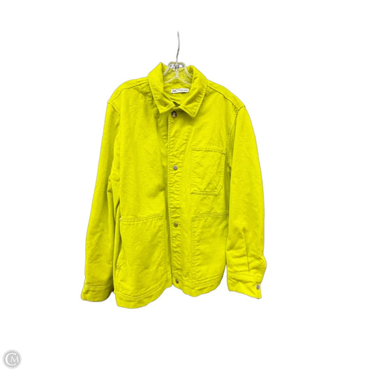 Jacket Denim By Zara In Yellow, Size: L