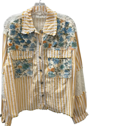 Top Long Sleeve By Pol In Yellow, Size: M