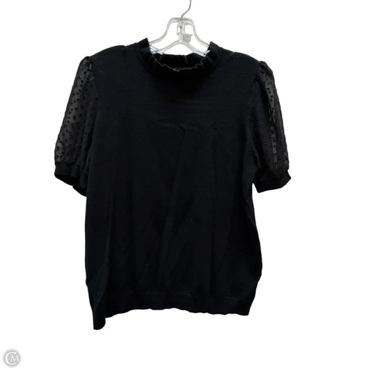 Top Short Sleeve By Adrianna Papell In Black & Blue, Size: M