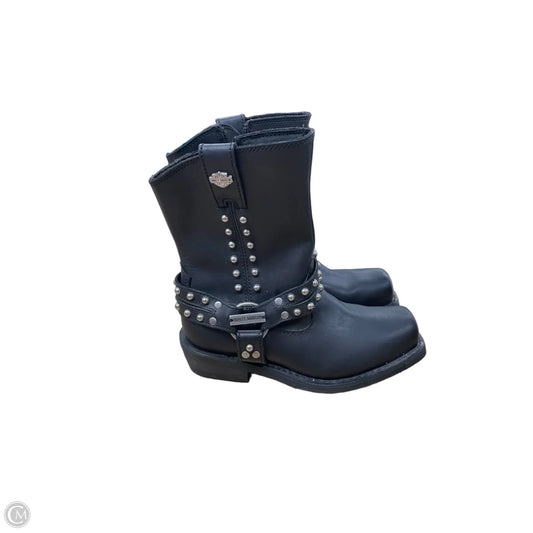 Boots Ankle Flats By Harley Davidson In Black, Size: 8