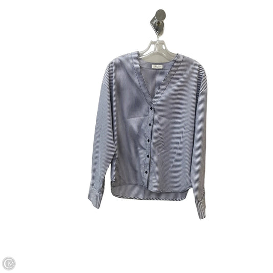 Top Long Sleeve Designer By Sandro In Blue, Size: S