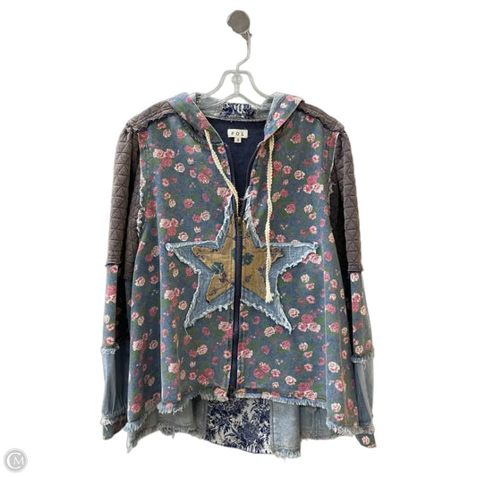Jacket Shirt By Pol In Blue, Size: S