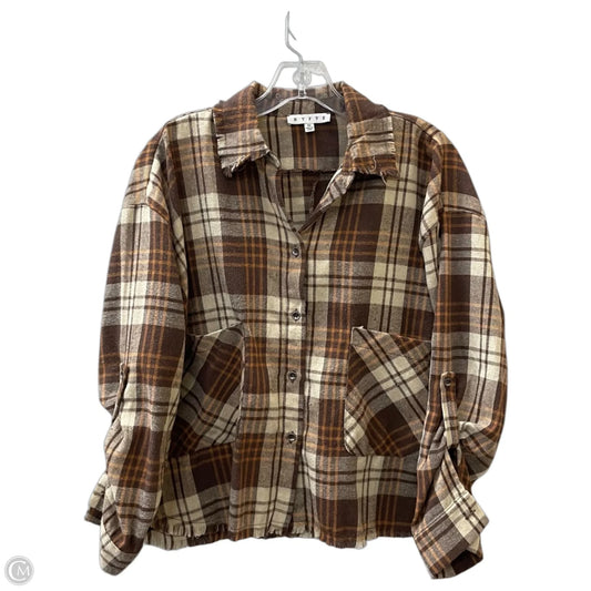 Top Long Sleeve By Hyfve In Brown, Size: M