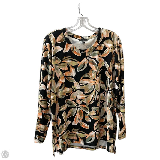 Top Long Sleeve By Tribal In Black, Size: M