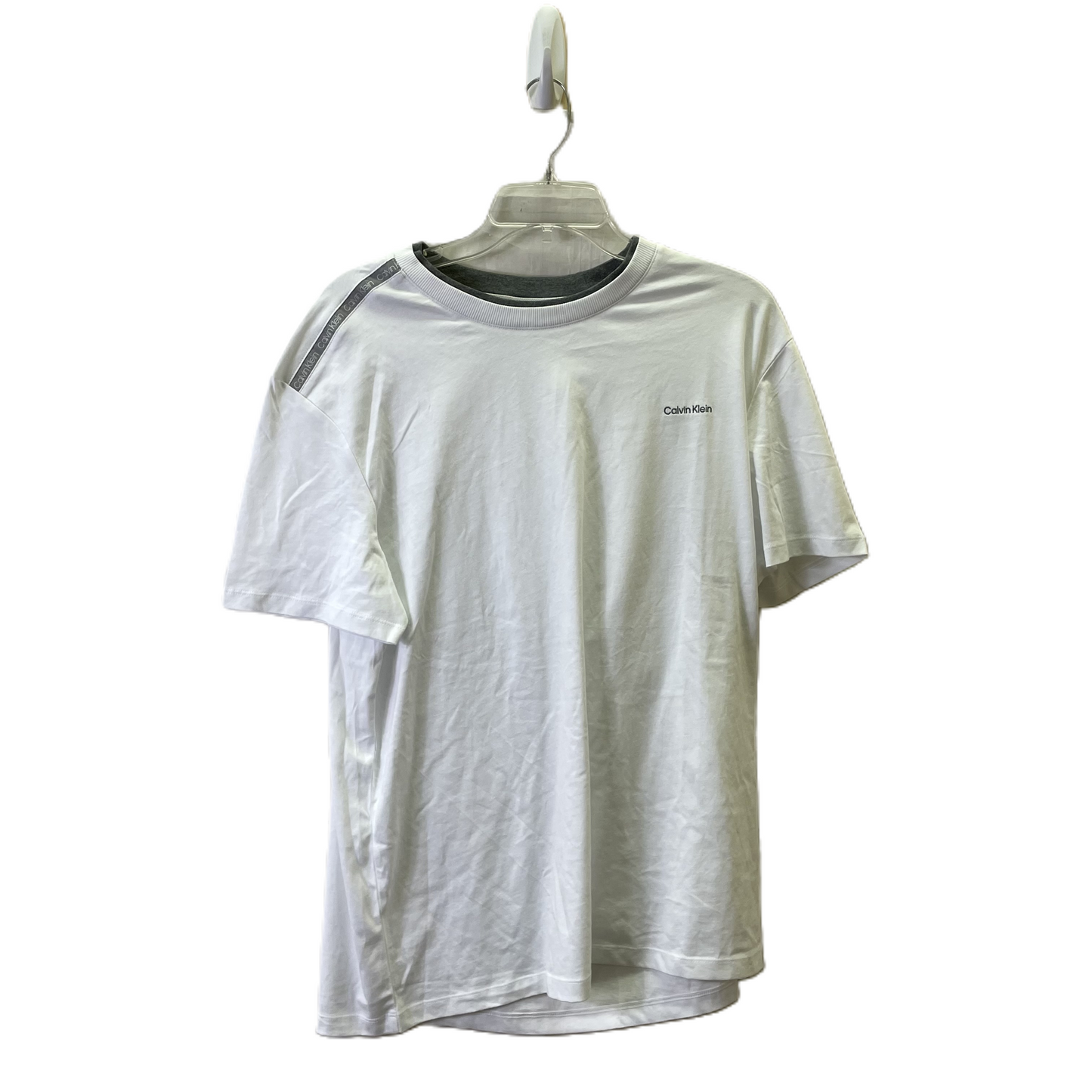 Top Short Sleeve By Calvin Klein In White, Size: Large