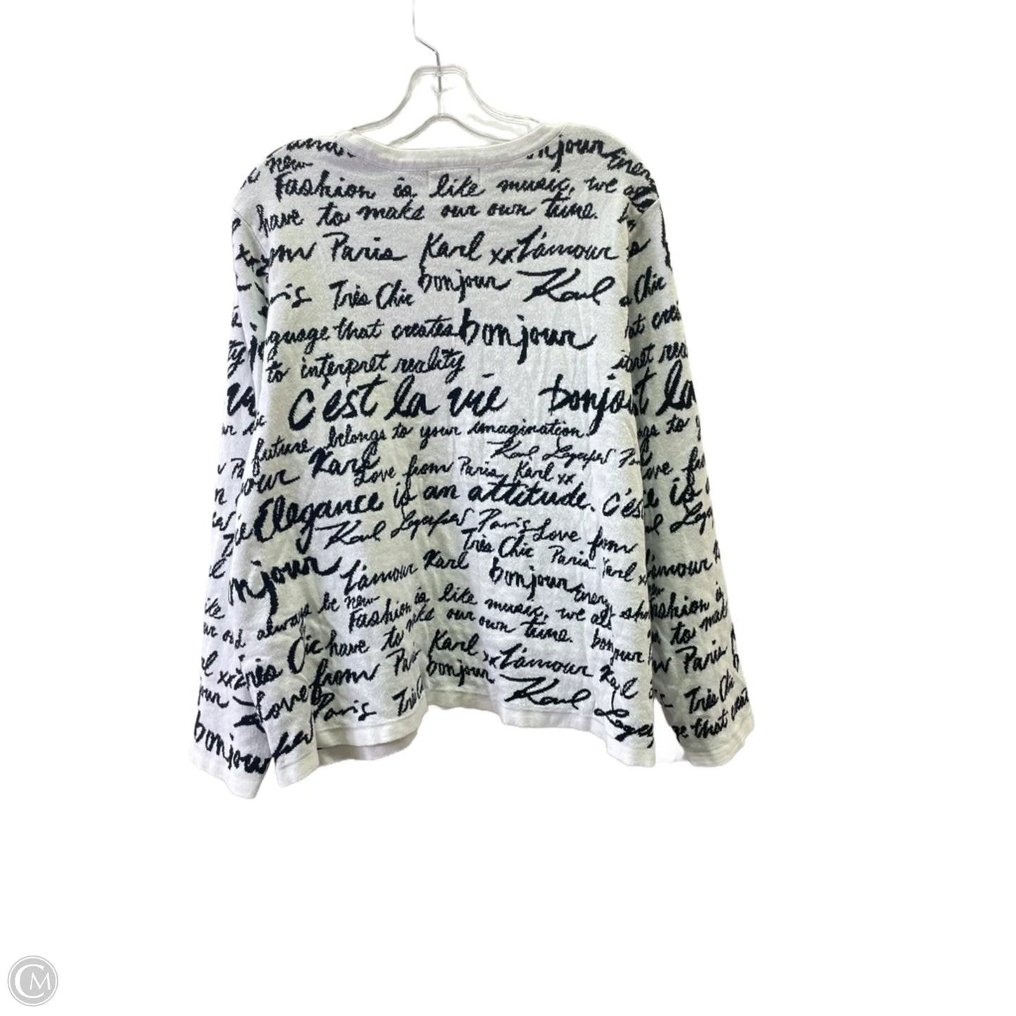 Sweater Designer By Karl Lagerfeld In Black & White, Size: 2x