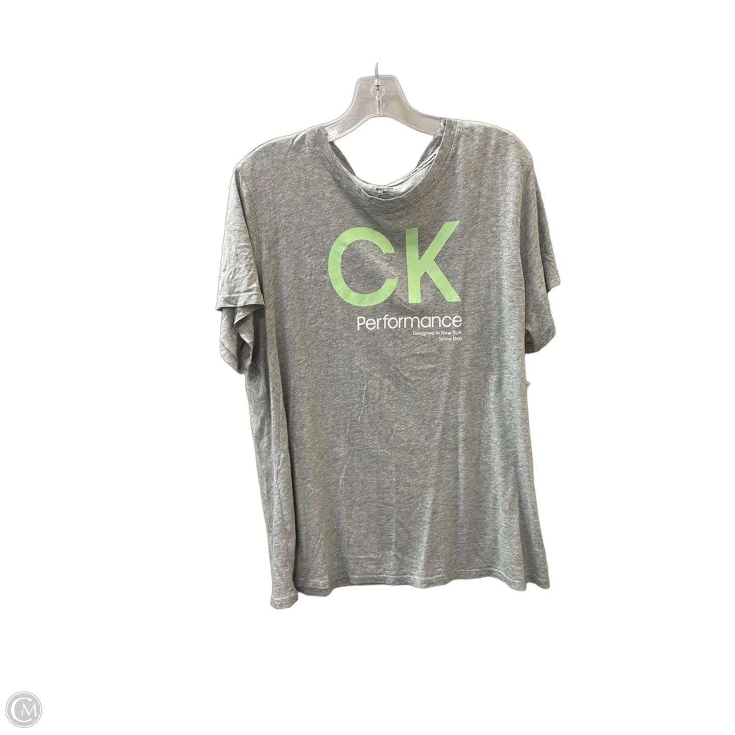 Top Short Sleeve Basic By Calvin Klein Performance In Green & Grey, Size: 3x