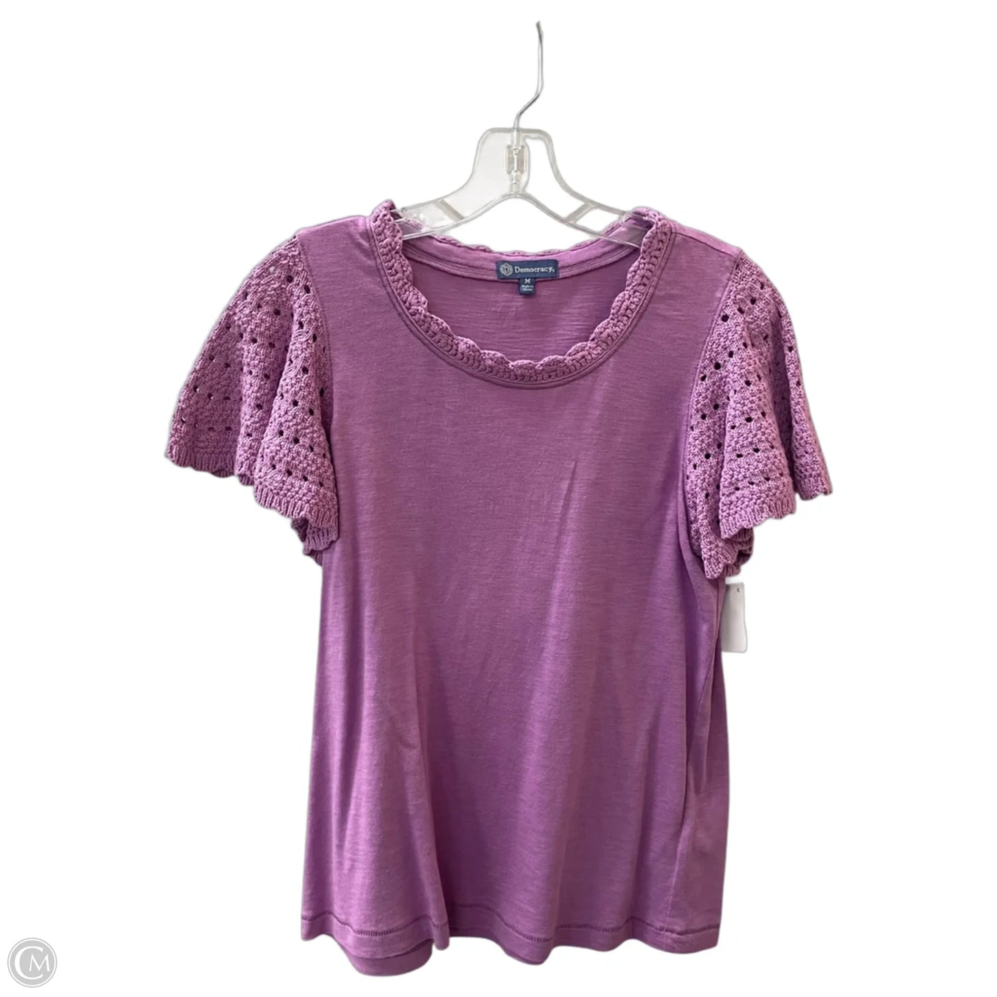 Top Short Sleeve Basic By Democracy In Purple, Size: M