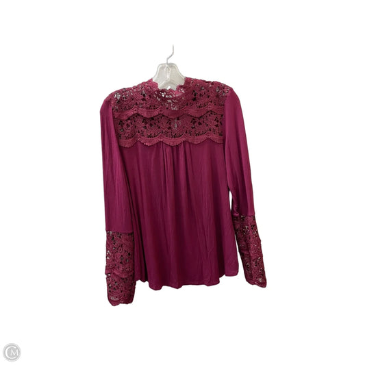 Top Long Sleeve By Zac And Rachel In Maroon, Size: M