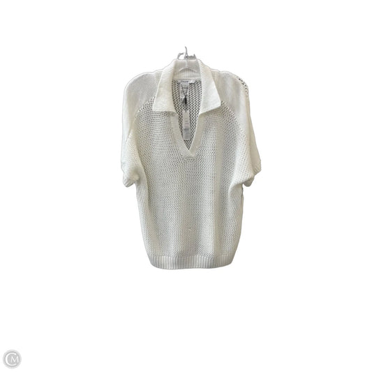 Sweater Short Sleeve By Chicos In White, Size: L