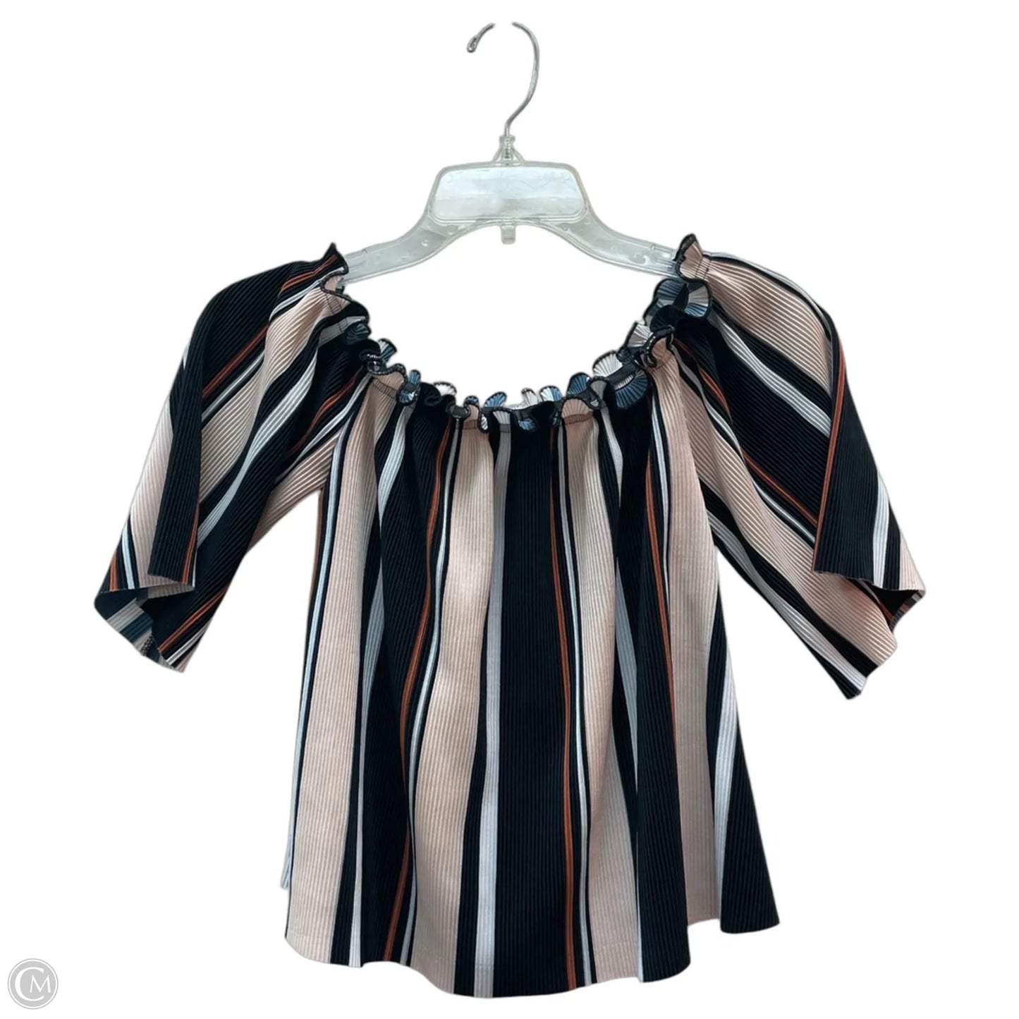 Top Short Sleeve By M In Black & Pink, Size: S